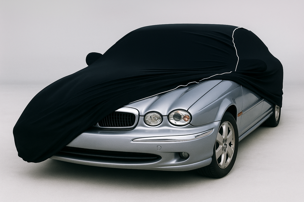 Ganzgarage Indoor Stretch Cover Carcover für Jaguar X Type Schwarz