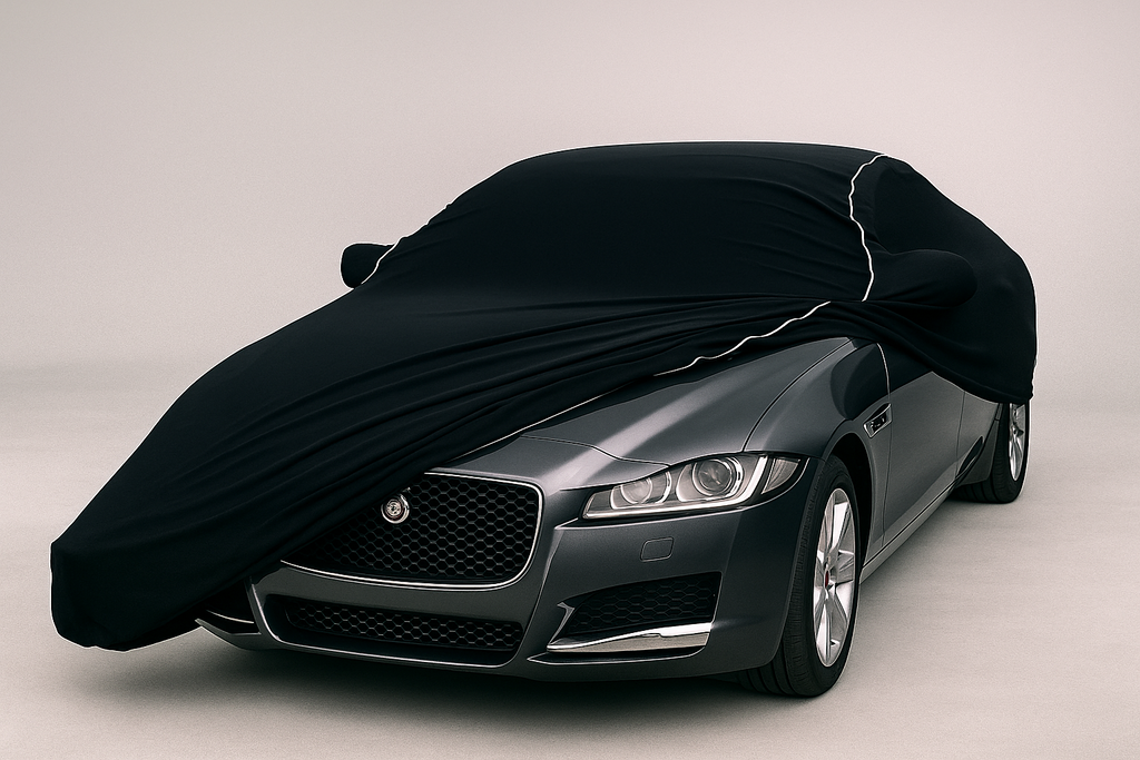 Ganzgarage Indoor Stretch Cover Carcover für Jaguar XF Schwarz.