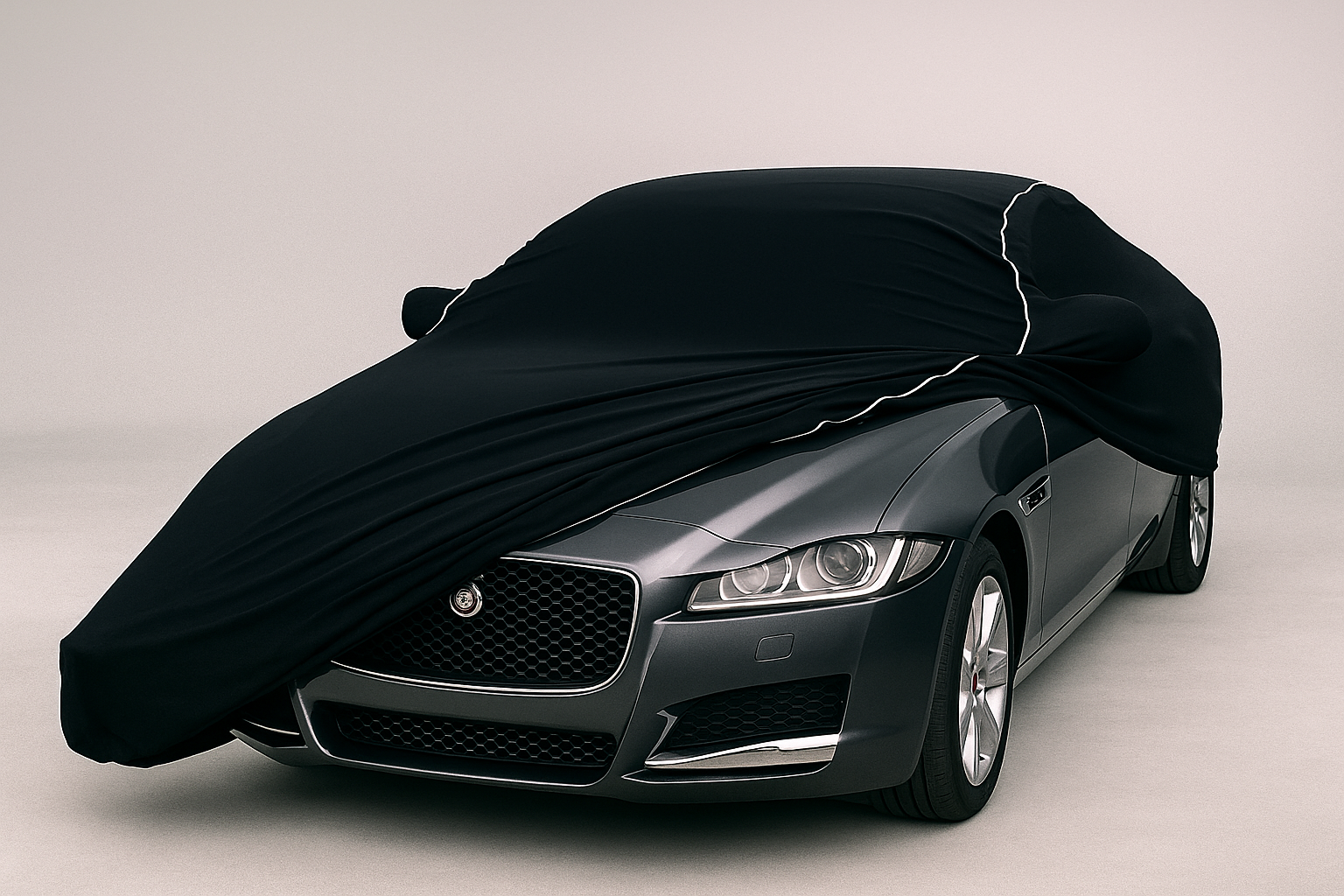 Ganzgarage Indoor Stretch Cover Carcover für Jaguar XF Schwarz.