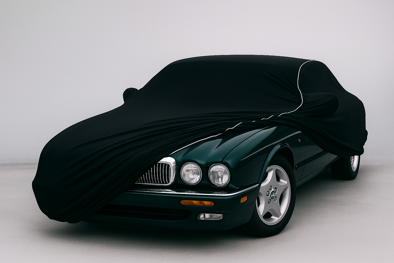 Ganzgarage Indoor Stretch Cover Carcover für Jaguar XJ X300 X330 Schwarz