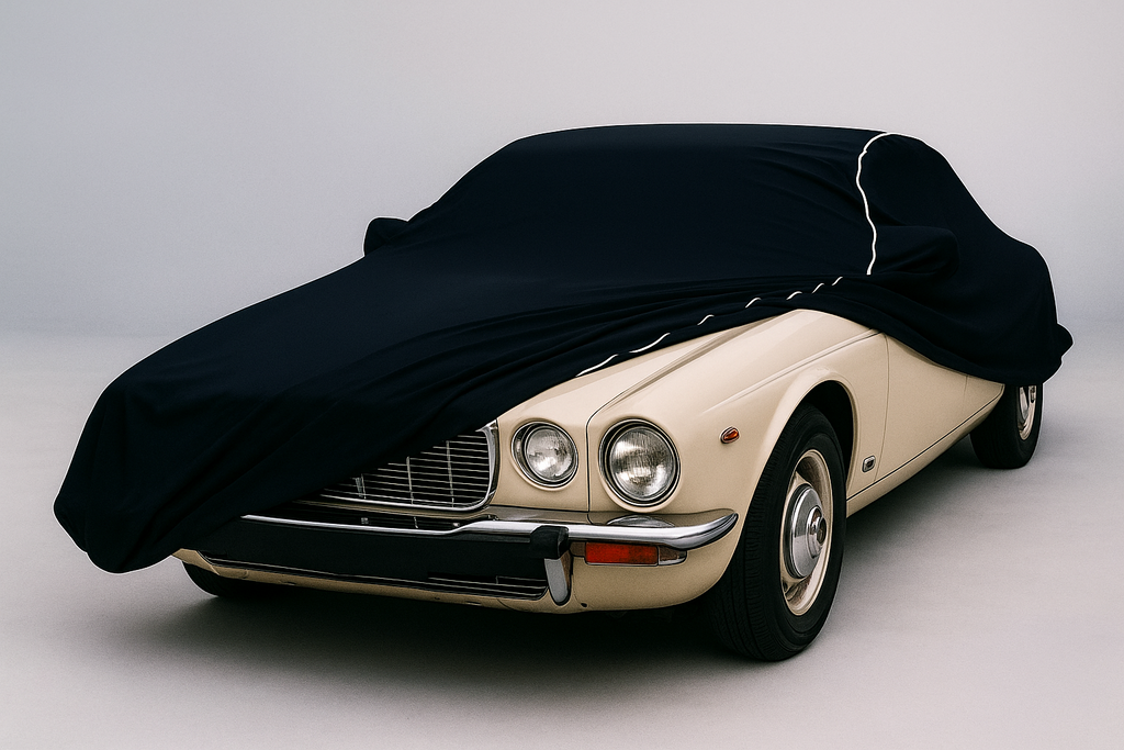 Ganzgarage Indoor Stretch Cover Carcover für Jaguar XJ6 Series 1 Schwarz