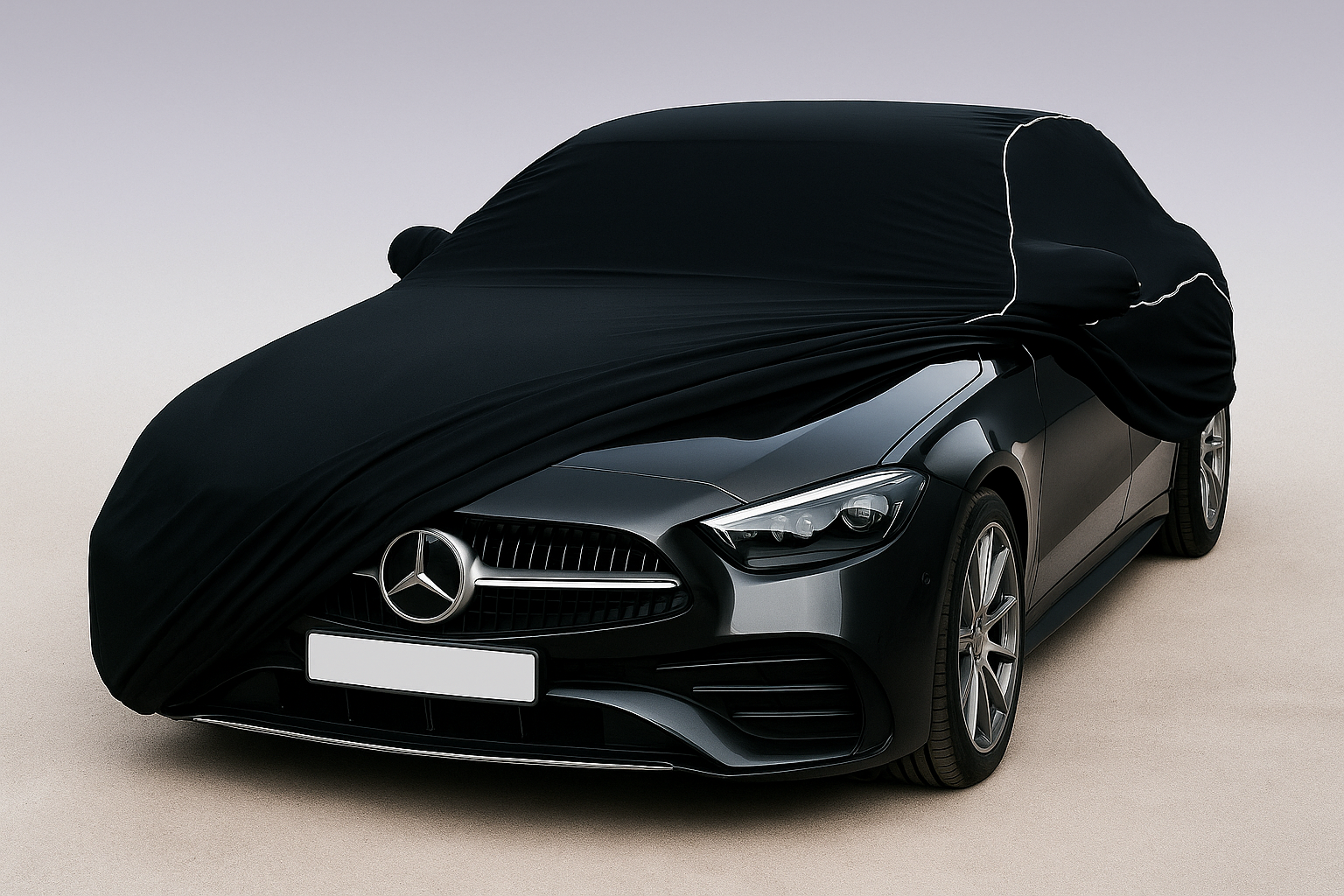Ganzgarage Indoor Stretch Cover Carcover für Mercedes W214  Limousine Schwarz.