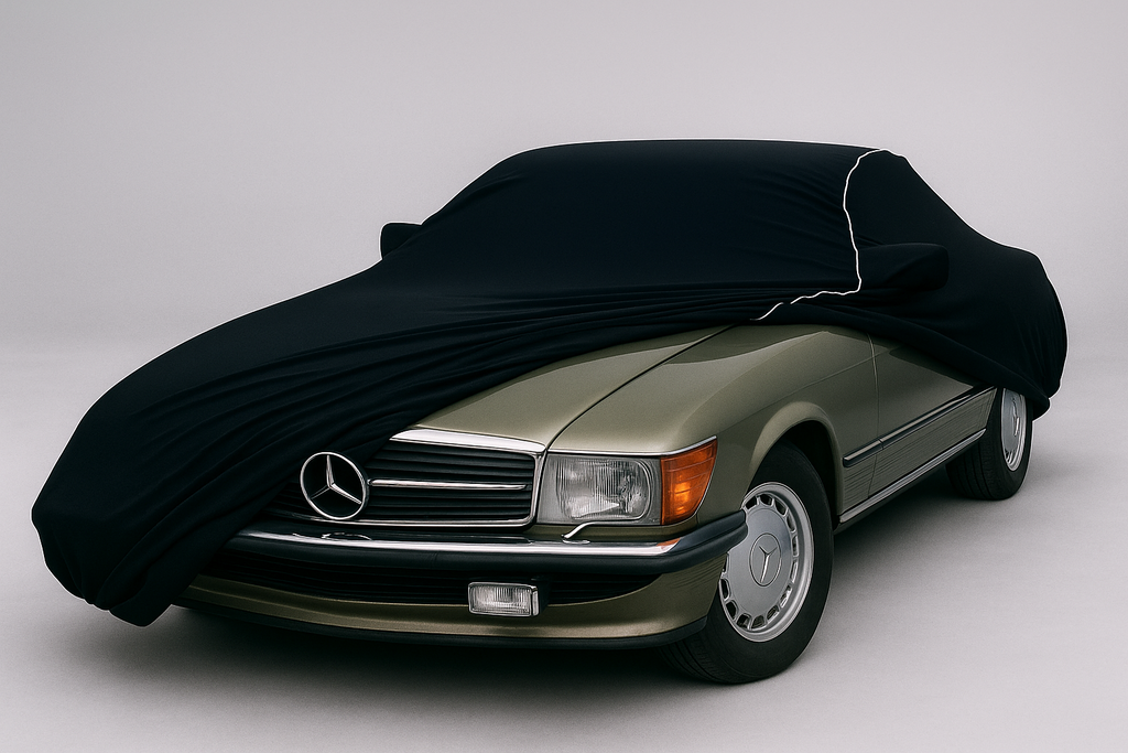 Ganzgarage Indoor Stretch Cover Carcover für Mercedes Benz SLC 107 Schwarz
