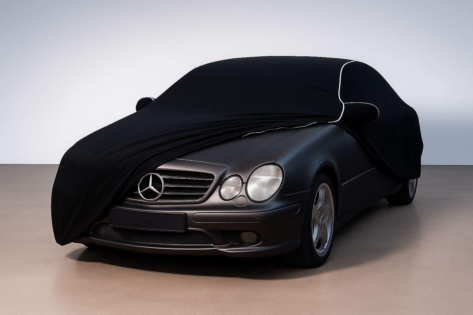 Ganzgarage Indoor Stretch Cover Carcover für Mercedes Benz W220 Schwarz