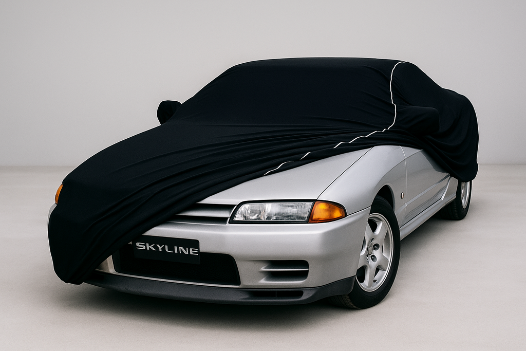Ganzgarage Indoor Stretch Cover Carcover für Nissan Skyline R32 R33 Schwarz.