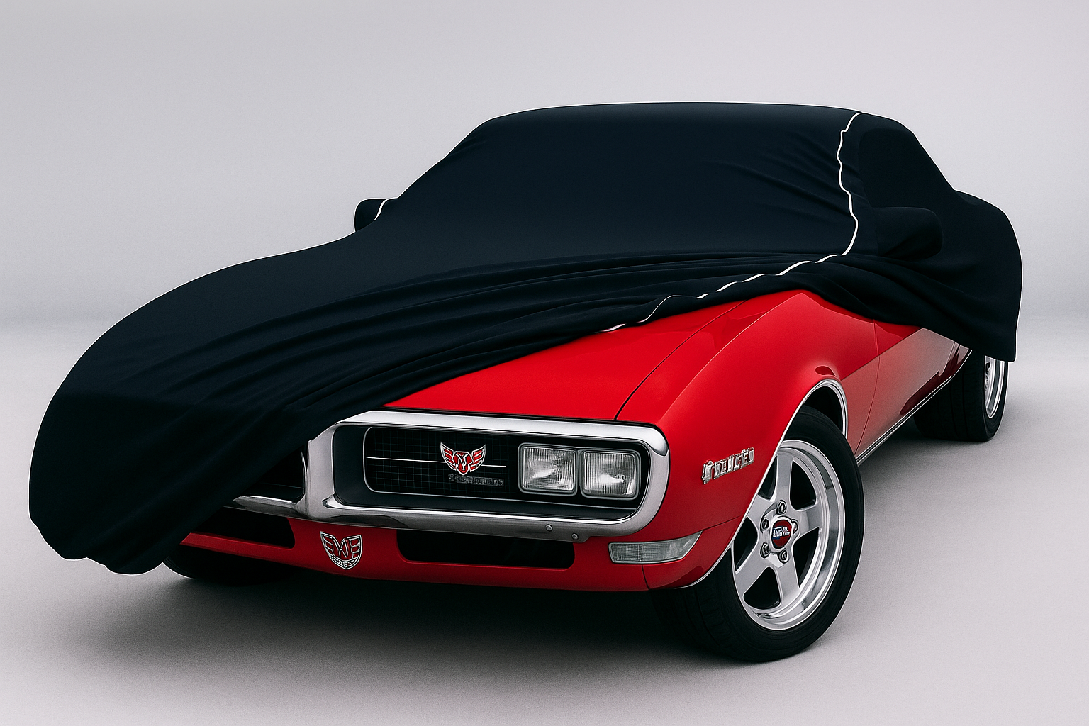Ganzgarage Indoor Stretch Cover Carcover für Pontiac Firebird FS67 FS86 Schwarz.