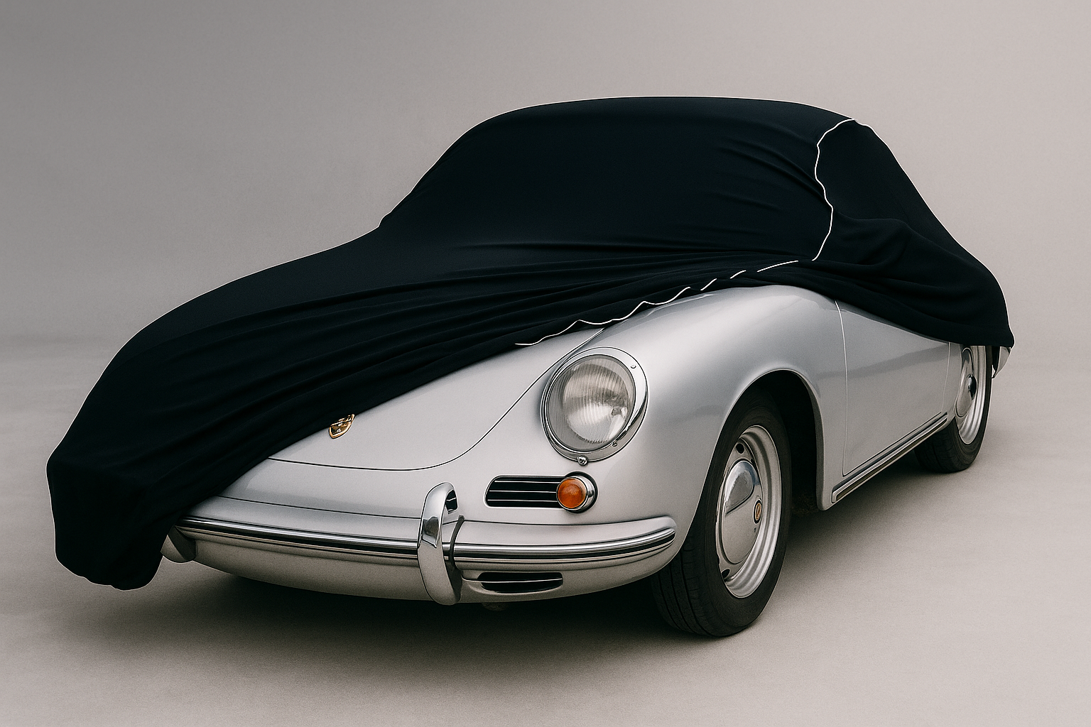 Ganzgarage Indoor Stretch Cover Carcover für Porsche 356 Schwarz.