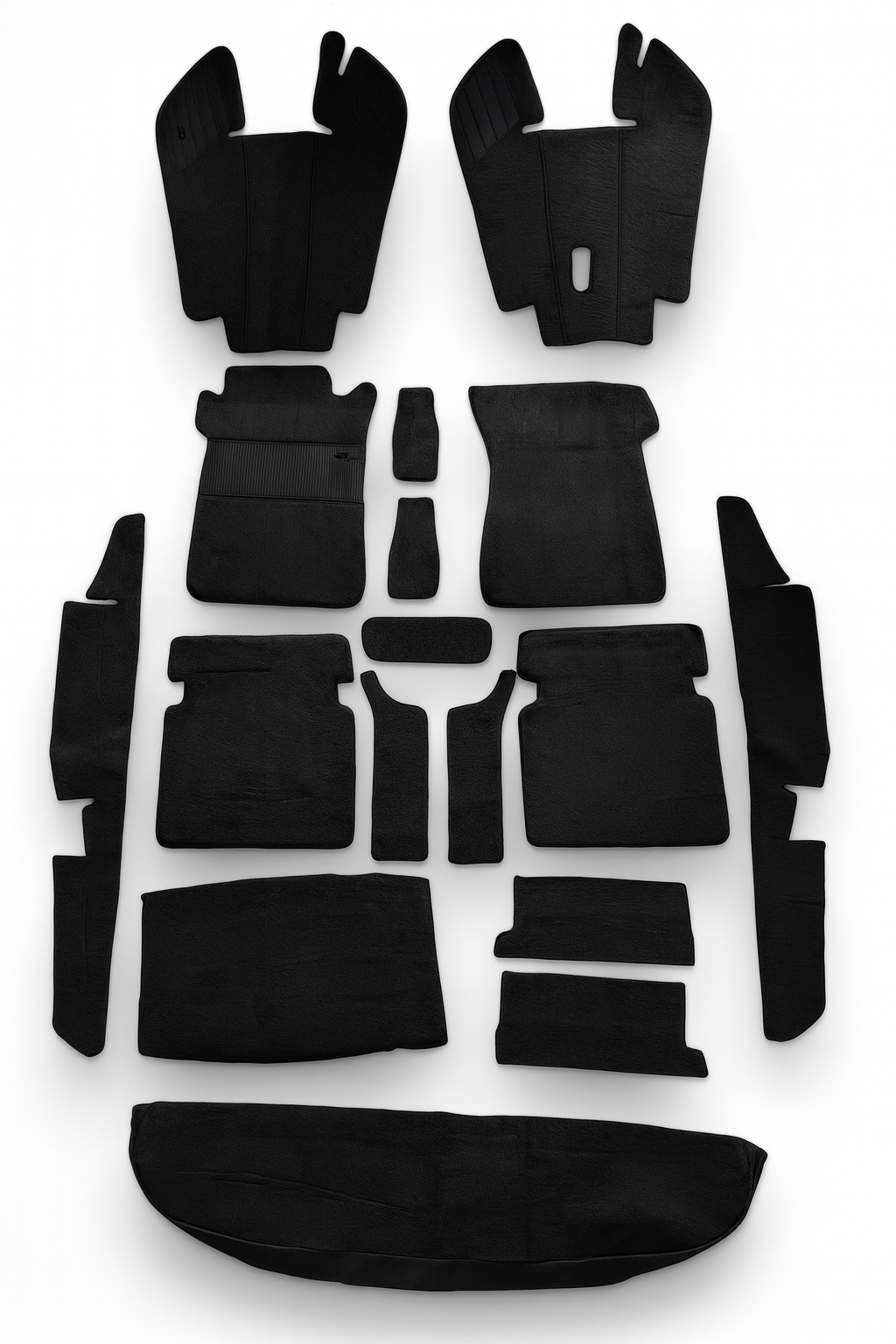 Teppichsatz Teppich für Mercedes W108 SE 1965-1969 Gummi Absatzschoner Schwarz