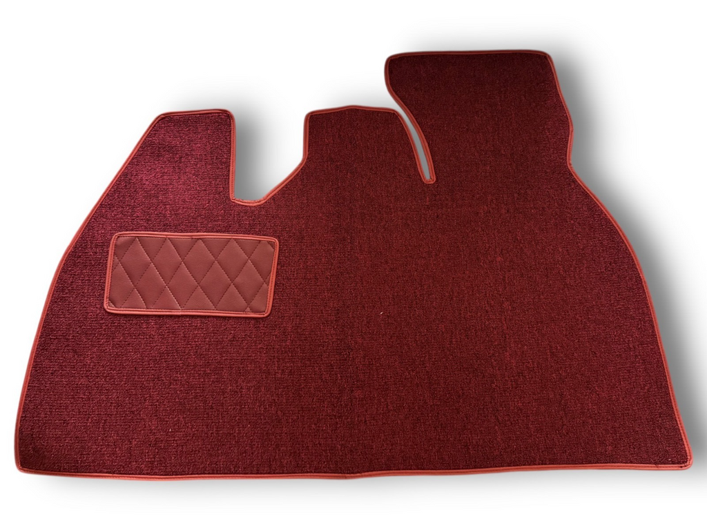 Teppichsatz Autoteppich für VW Käfer Typ 1 1958 - 1968 Schlinge Dunkelrot.