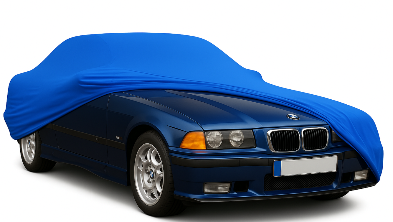 Ganzgarage Indoor Stretch Cover Carcover für Bmw E36 Limousine Blau
