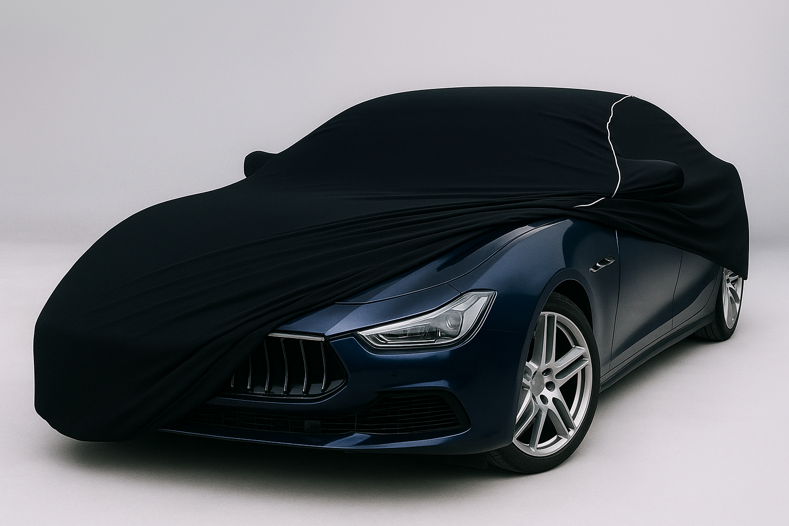 Ganzgarage Indoor Stretch Cover Carcover für Maserati Ghibli Schwarz