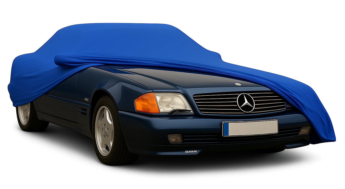 Ganzgarage Indoor Stretch Cover Carcover für Mercedes Benz SL R129 Blau