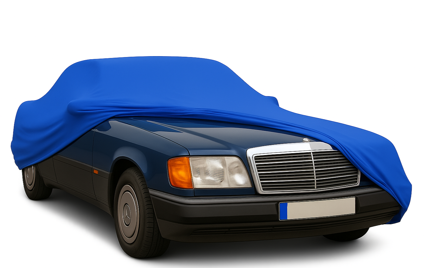 Ganzgarage Indoor Stretch Cover Carcover für Mercedes Benz W201 Blau
