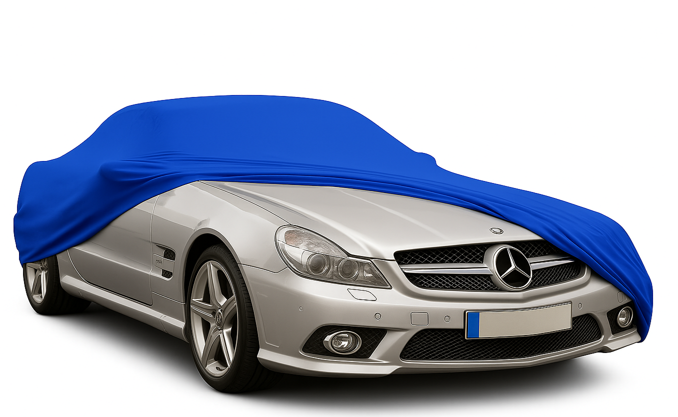 Ganzgarage Indoor Stretch Cover Carcover für Mercedes SL R230 Blau