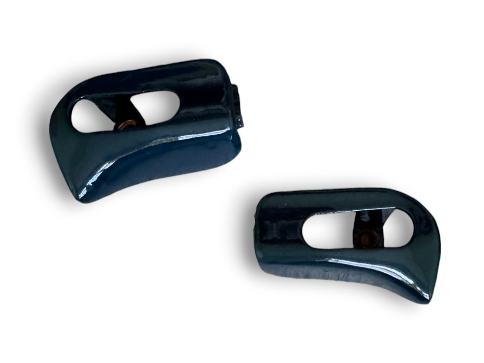 Kappen Abdeckungen Sonnenblende Paar  für Mercedes SL R129 A124 Metall Blau