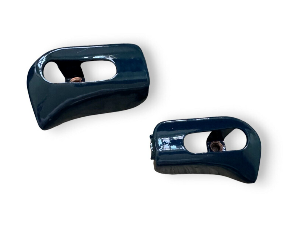 Kappen Abdeckungen Sonnenblende Paar  für Mercedes SL R129 A124 Metall Blau