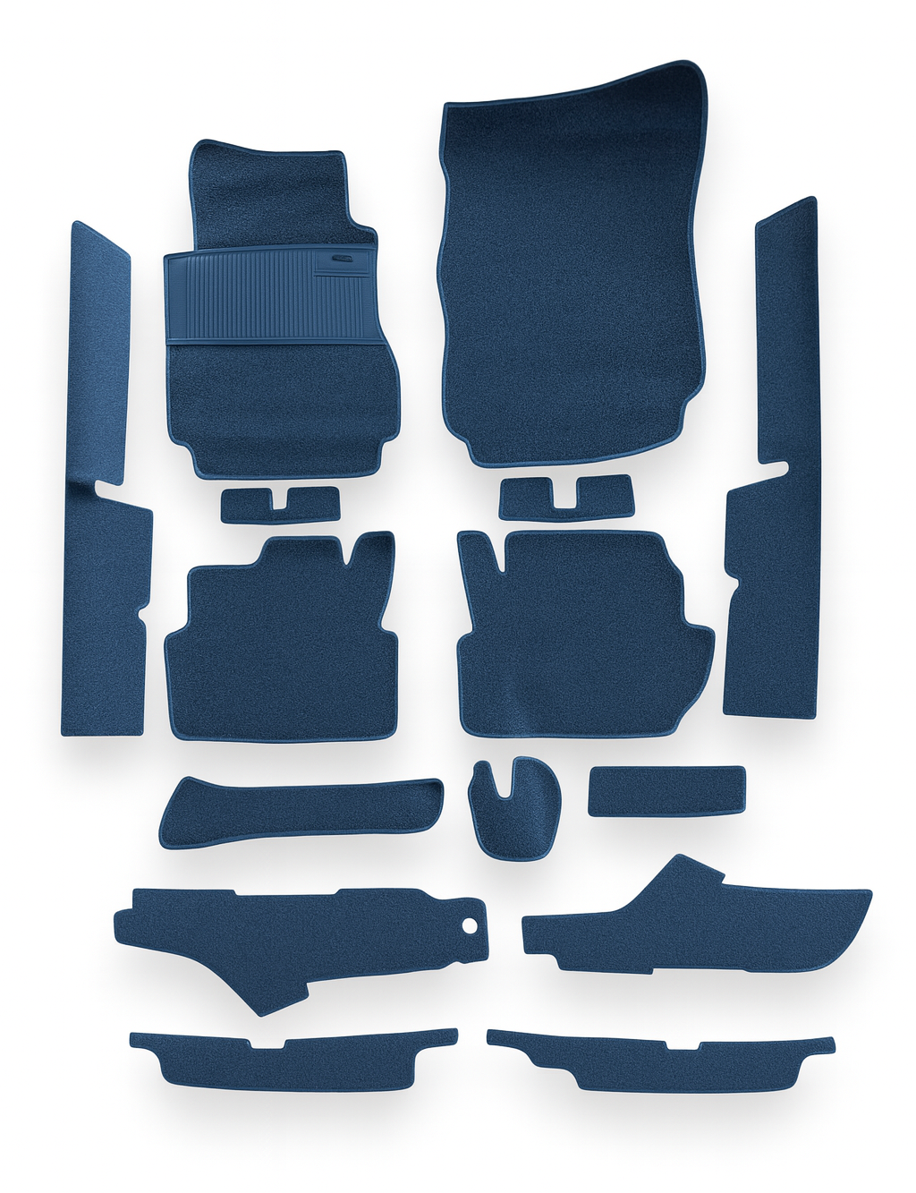 Schlinge Teppichsatz Teppich für Mercedes W123 Coupe Gummi Absatzschoner Blau