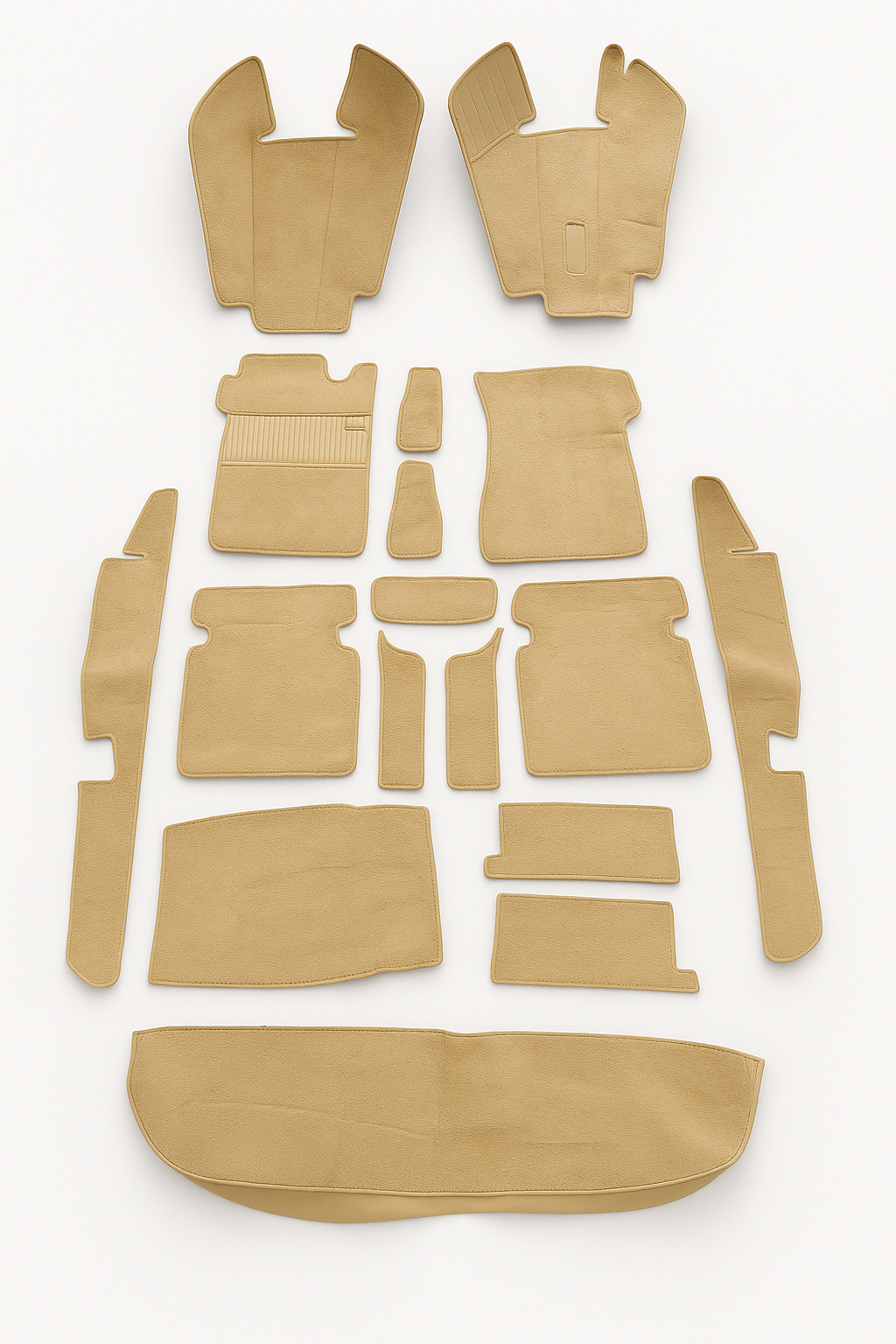 Teppichsatz Teppich für Mercedes W108 SE 1965-1969 Gummi Absatzschoner Beige