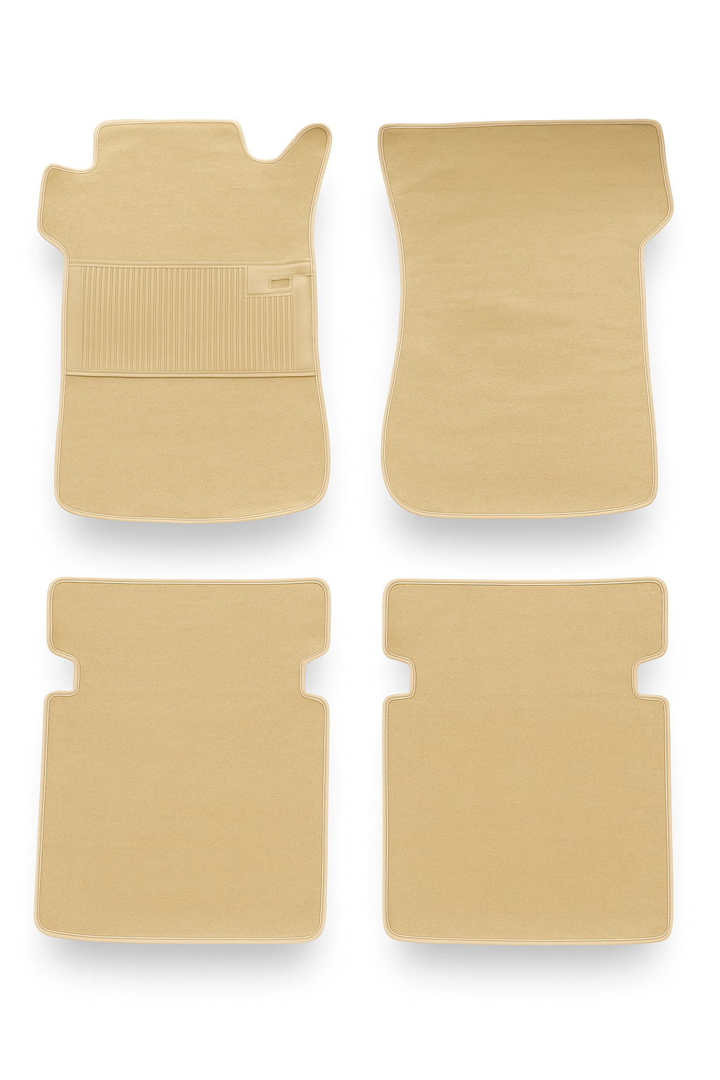 Teppichsatz Teppich für Mercedes W108 SE 1965-1969 Gummi Absatzschoner Beige