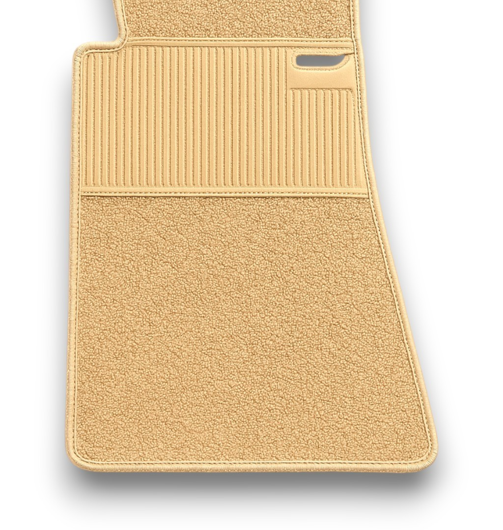 Teppichsatz Teppich für Mercedes SL107 R107/W107 Gummi Absatz Beige Schlinge RHD