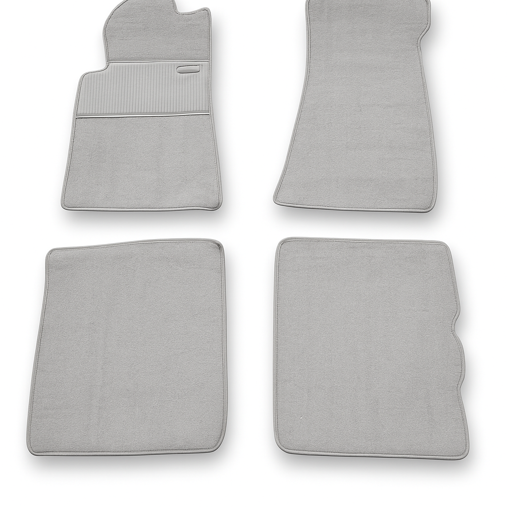 Teppichsatz Teppich für Mercedes C107 Gummi Absatzschoner Grau