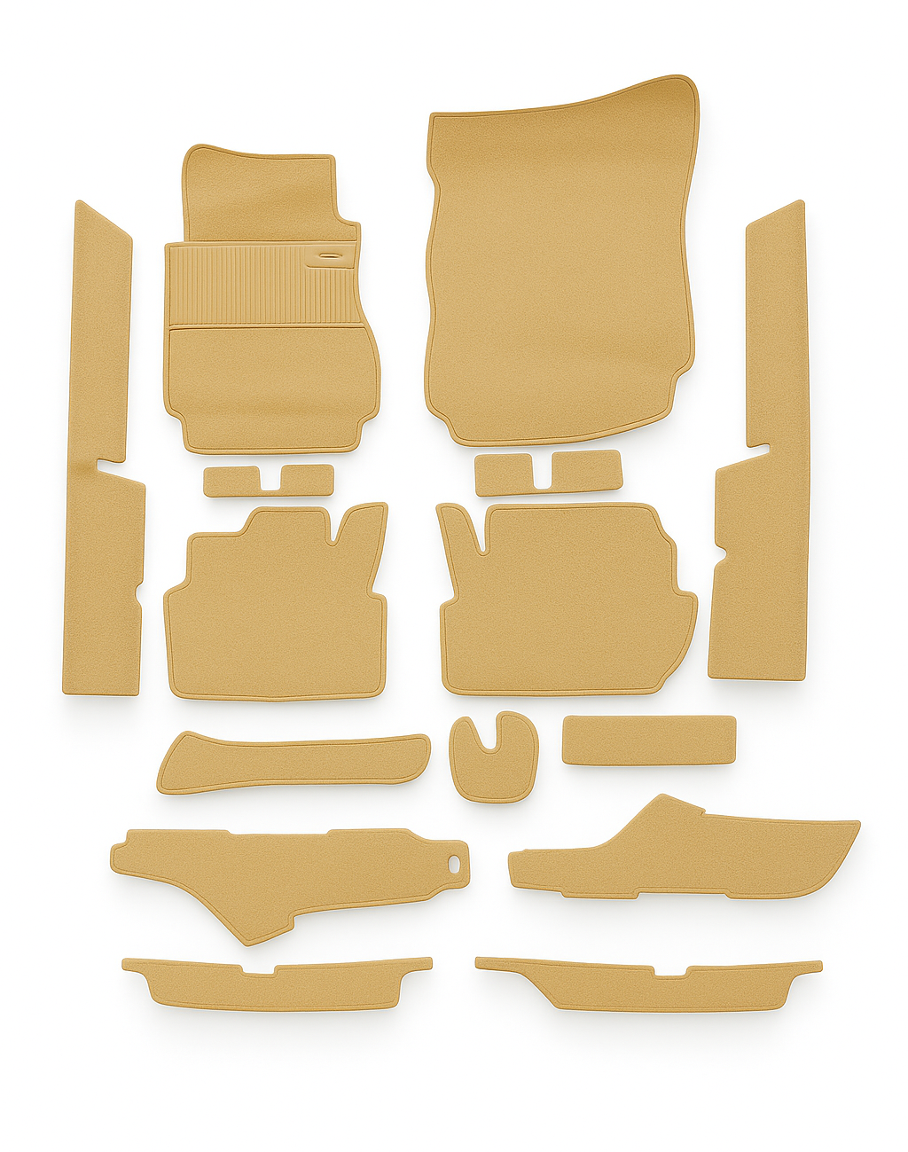 Teppichsatz Teppich für Mercedes W123 Coupe Gummi Absatzschoner Beige