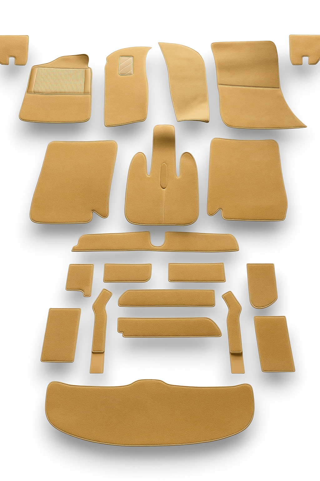 Teppichsatz Teppich Gummi Absatzschoner für BMW E9 1968 - 1975 Beige.