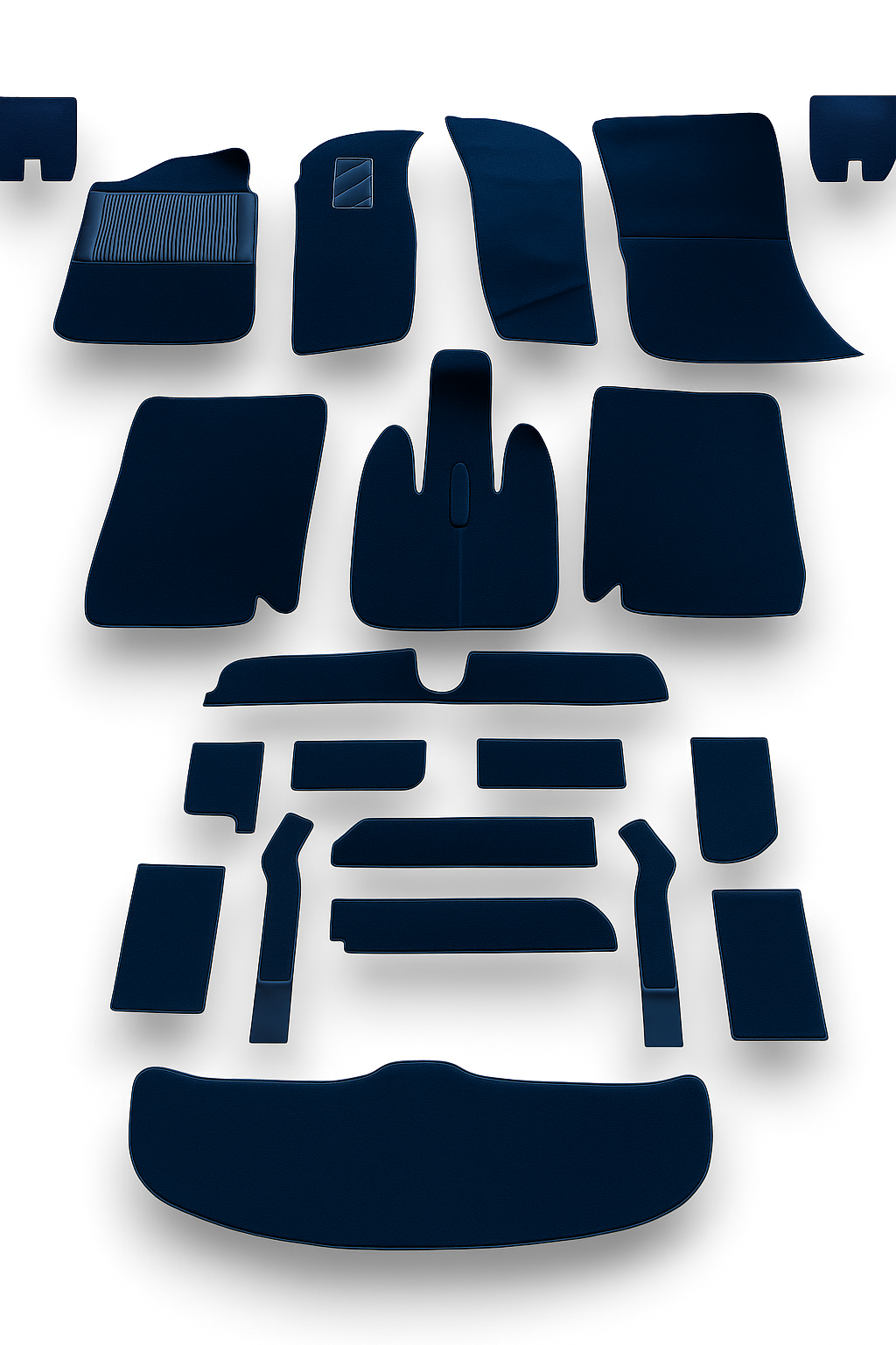 Teppichsatz Teppich Gummi Absatzschoner für BMW E9 1968 - 1975 Blau.