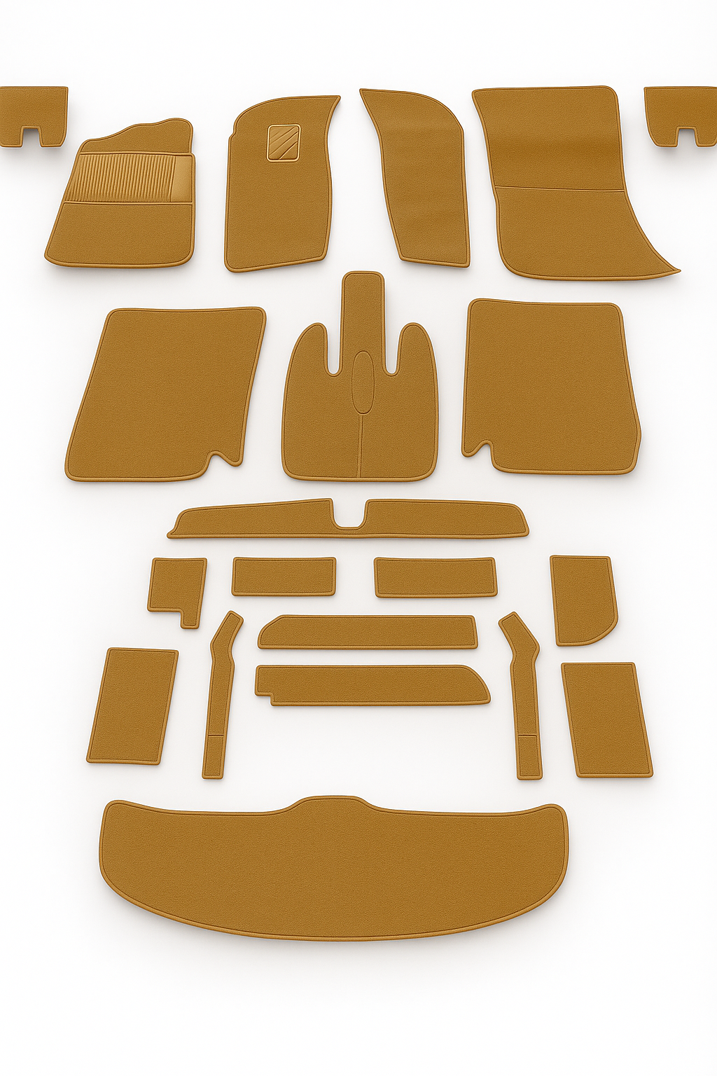 Teppichsatz Teppich Gummi Absatzschoner für BMW E9 1968 - 1975 Dattel.