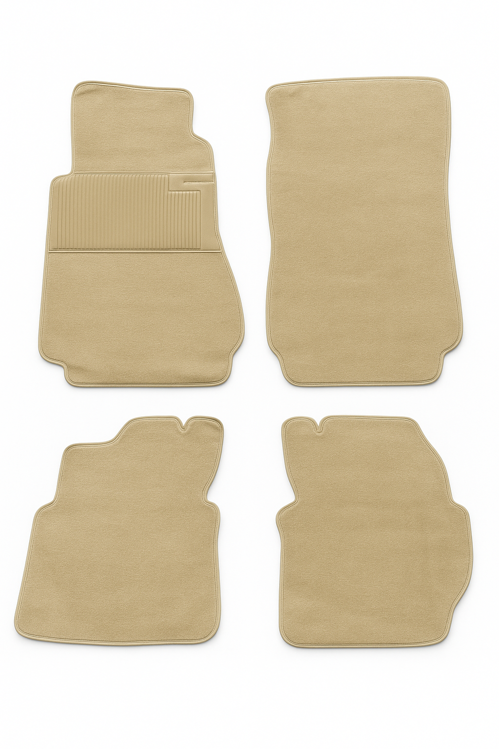 Teppichsatz Teppich für Mercedes W123 Coupe Gummi Absatzschoner Beige