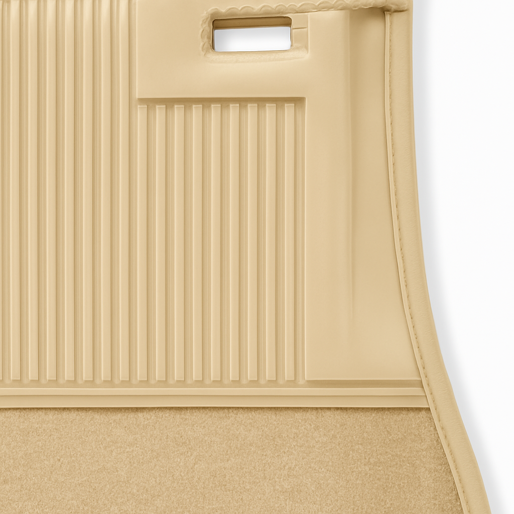 Teppichsatz Teppich für Mercedes W123 Coupe Gummi Absatzschoner Beige