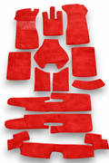 Teppichsatz Teppich für Ponton Cabrio W128 180 Gummi Absatzschoner Rot