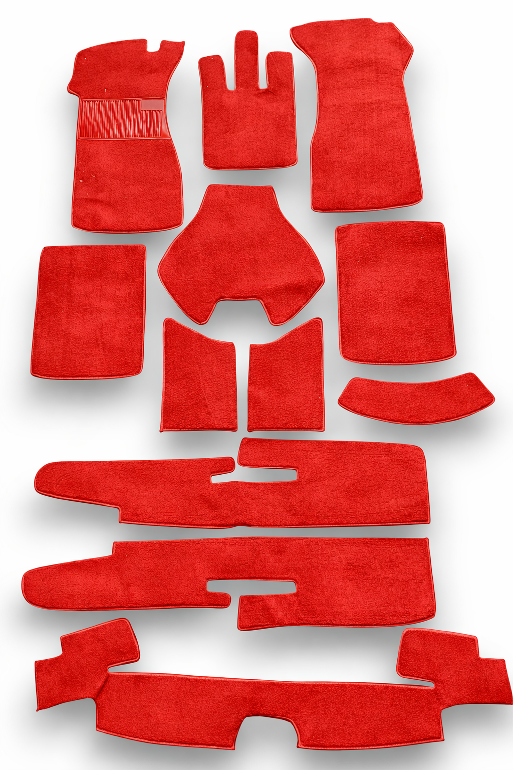 Teppichsatz Teppich für Ponton Cabrio W128 180 Gummi Absatzschoner Rot