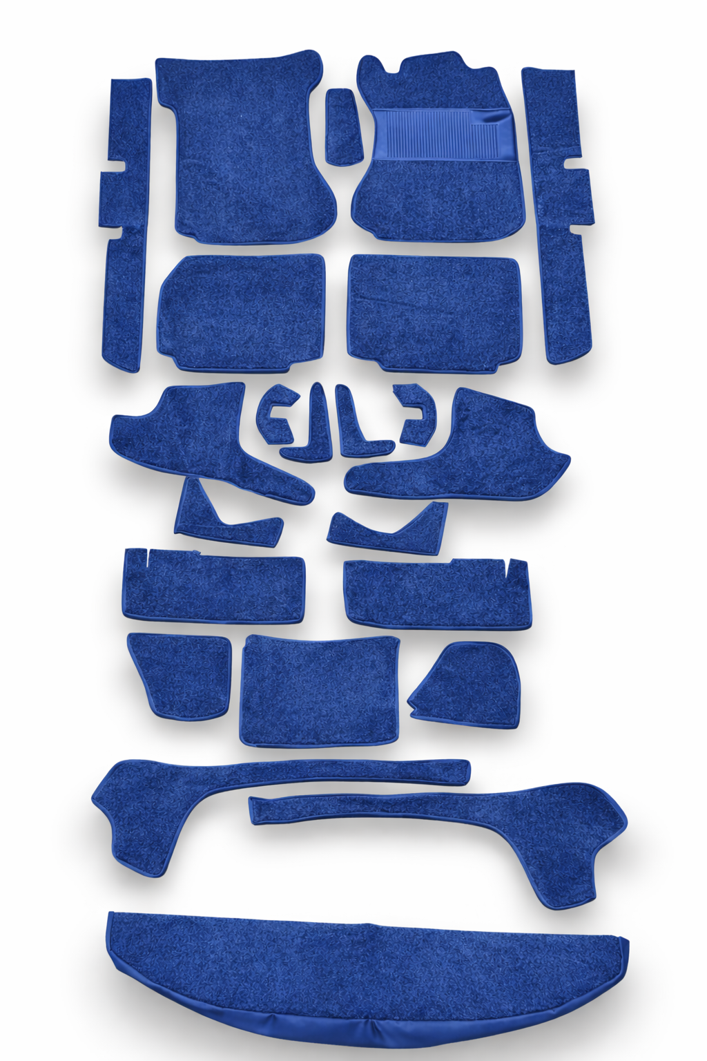 Teppichsatz Teppich für Mercedes W114 W115 Coupe Gummi Absatzschoner Blau RHD