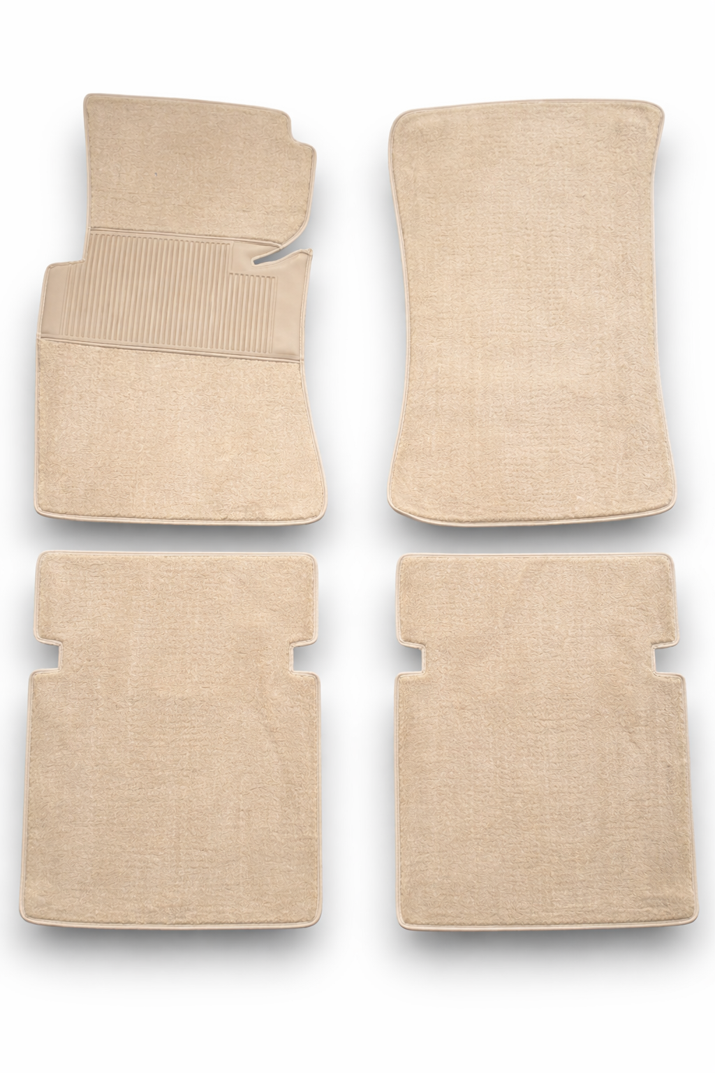 Teppichsatz Teppich für Mercedes Benz W126 SE Gummi Absatzschoner Beige