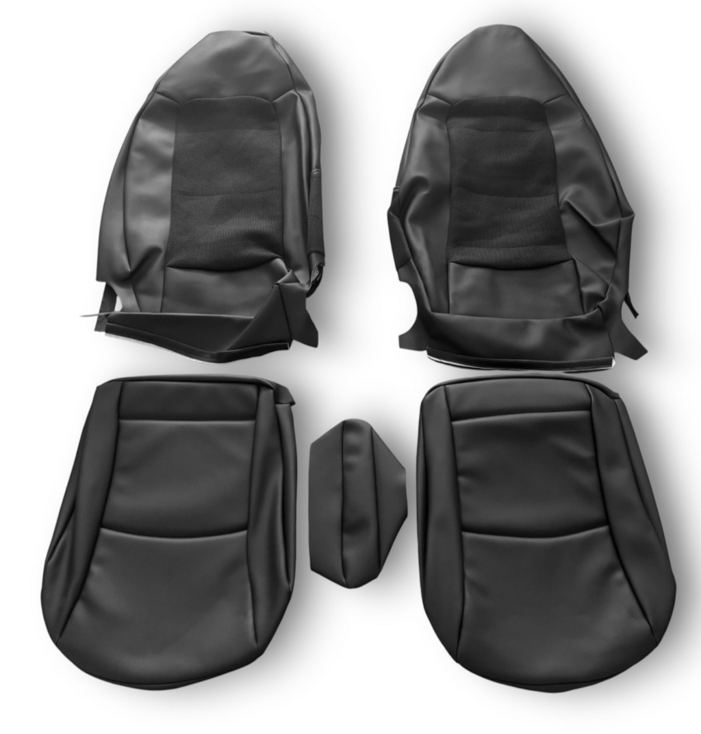 Sitzbezüge Bezüge Kunstleder schwarz für Smart 451 fortwo Coupe & Cabrio 07 - 15