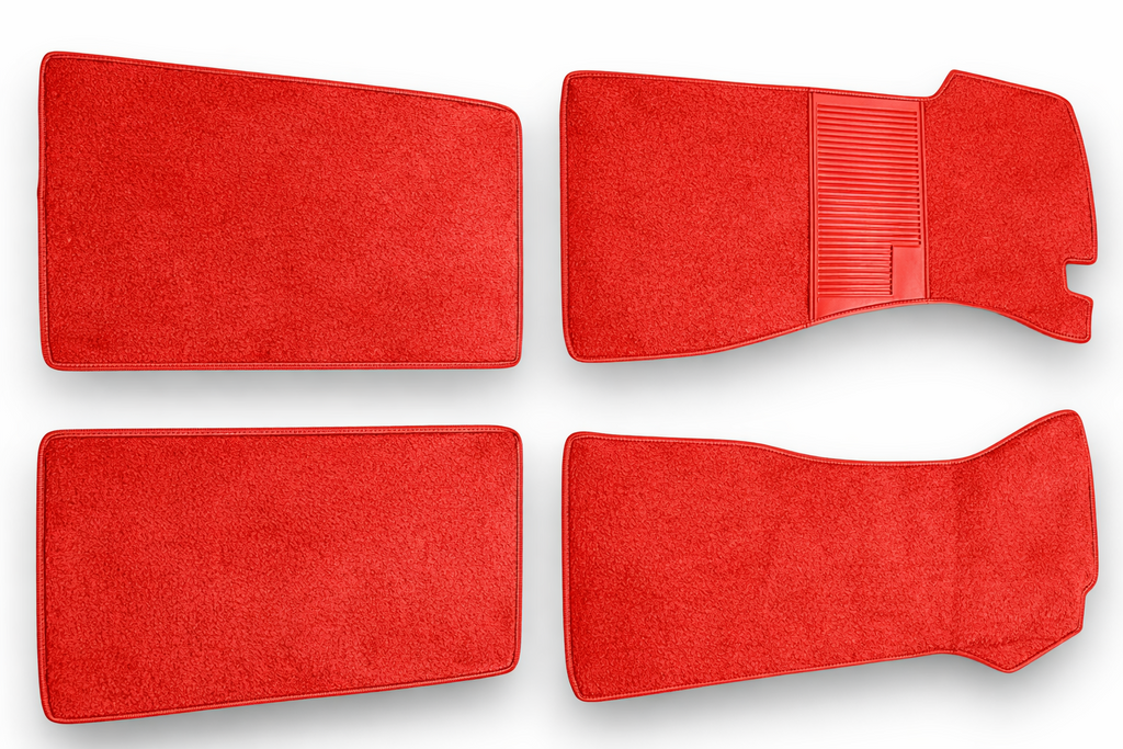 Teppichsatz Teppich für Ponton Cabrio W128 180 Gummi Absatzschoner Rot