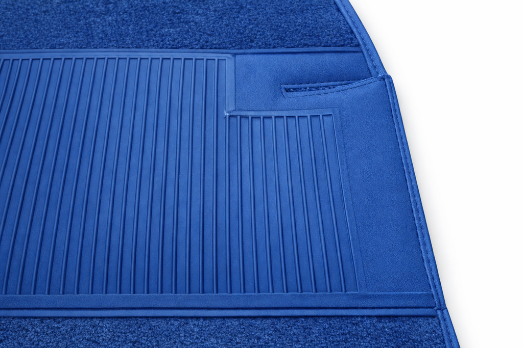 Teppichsatz Teppich für Mercedes W114 W115 Coupe Gummi Absatzschoner Blau RHD