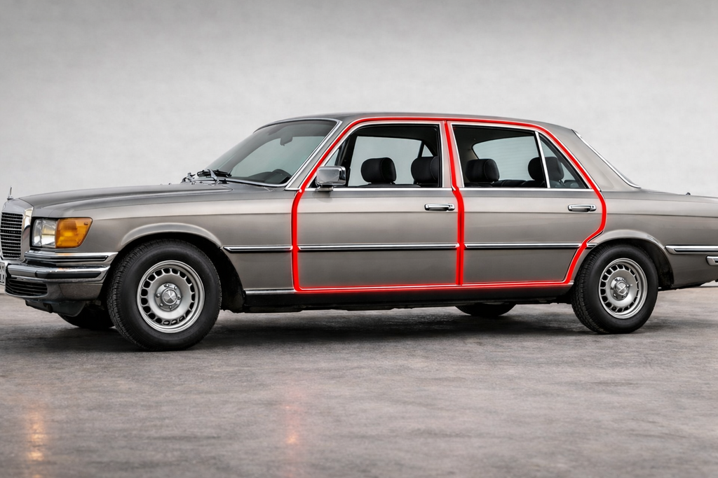 Türdichtung Türgummi Rubber Seal Dichtung für Mercedes W116  SE 4-Teilig