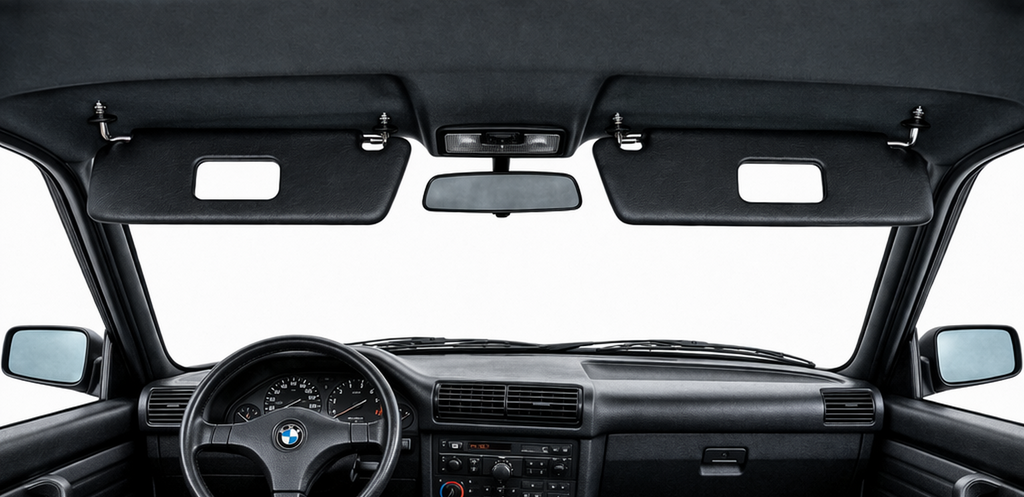 Sonnenblenden Set für BMW E30 3er Cabrio Limousine 1982-1992 Schwarz