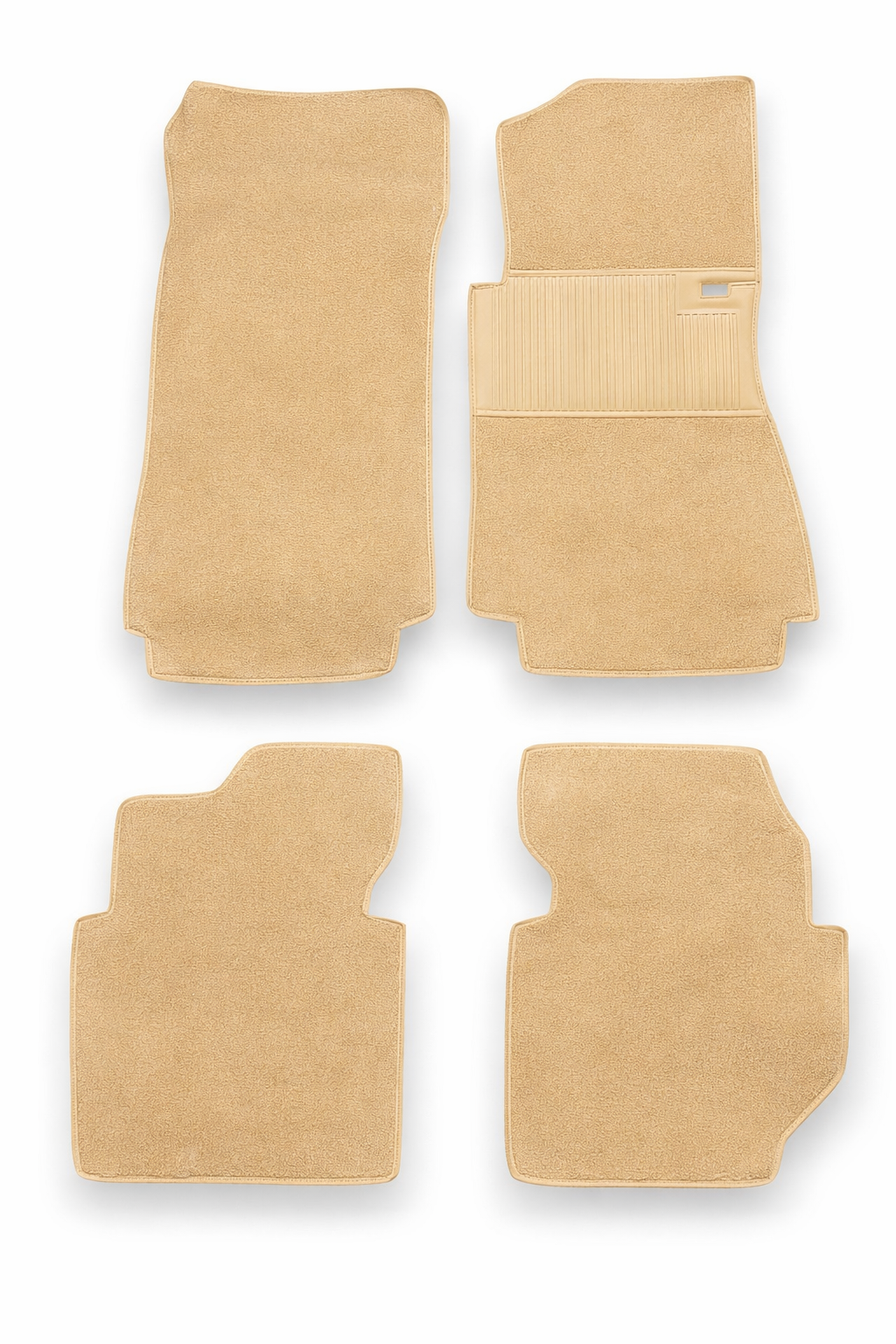 Teppichsatz Teppich für Mercedes W123 Limousine Gummi Absatzschoner Beige RHD