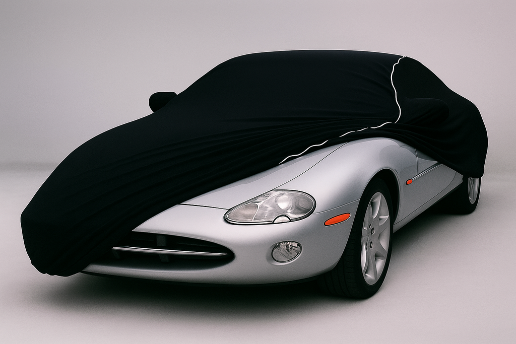 Ganzgarage Indoor Stretch Car Cover Schwarz für Jaguar XK8 XKR 2006 Schwarz