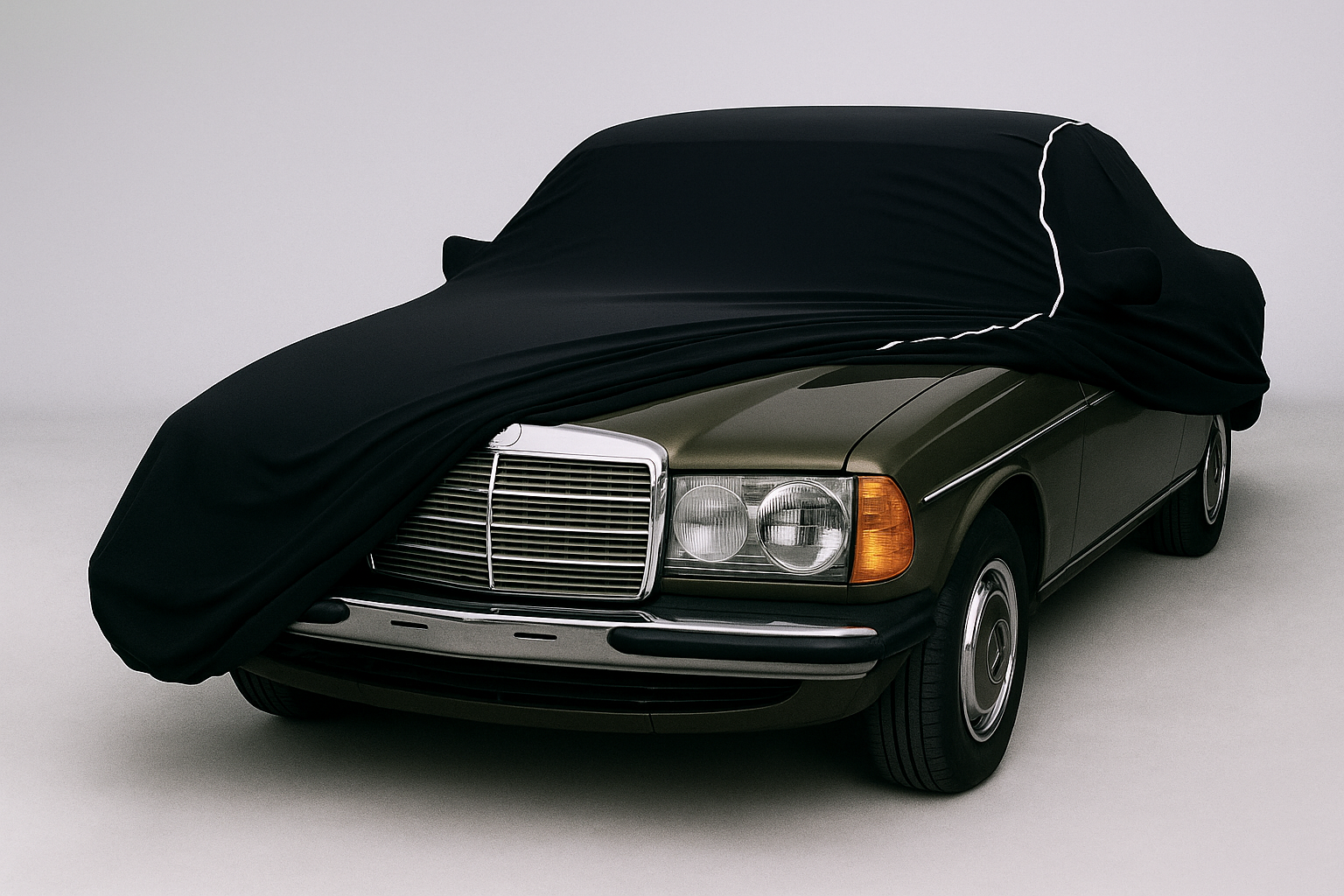 Ganzgarage Indoor Stretch Cover Carcove für Mercedes Benz W123 Limousine Schwarz