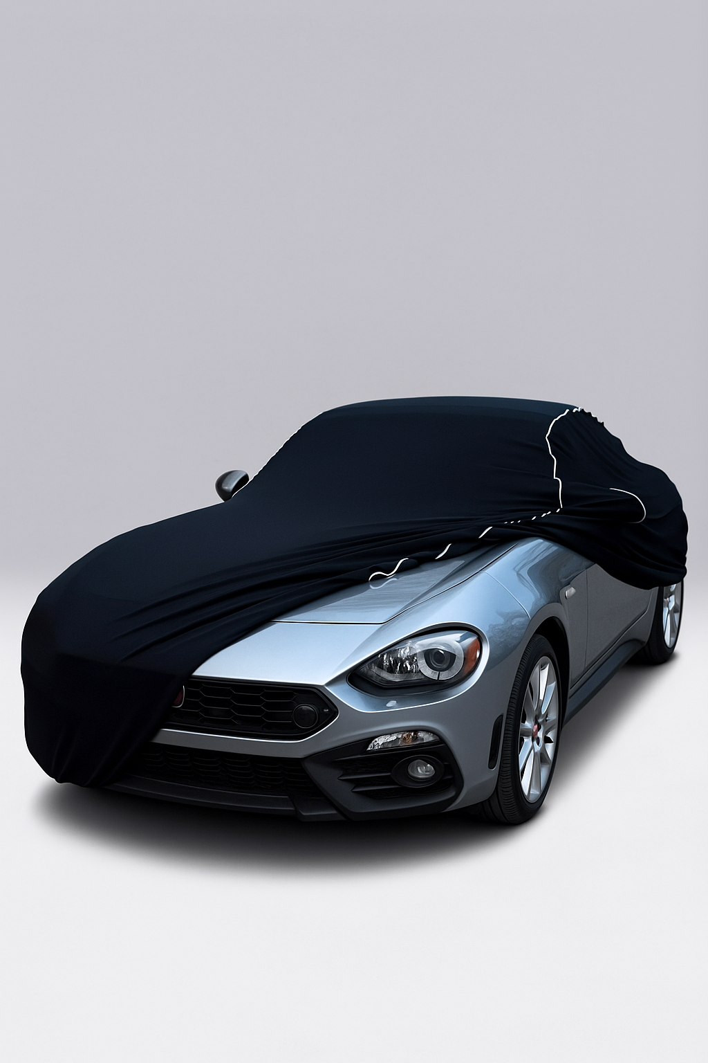 Ganzgarage Indoor Stretch Cover Carcover für Abarth 124 Spider Schwarz.