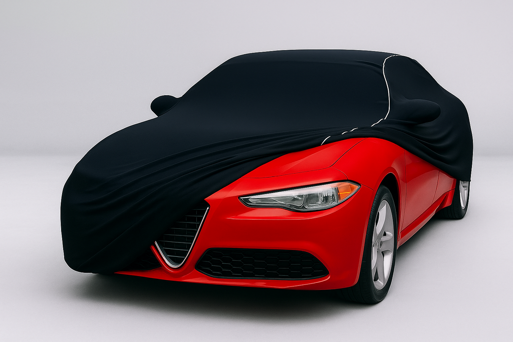 Ganzgarage Indoor Stretch Cover Carcover für Alfa Romeo Giulia Schwarz