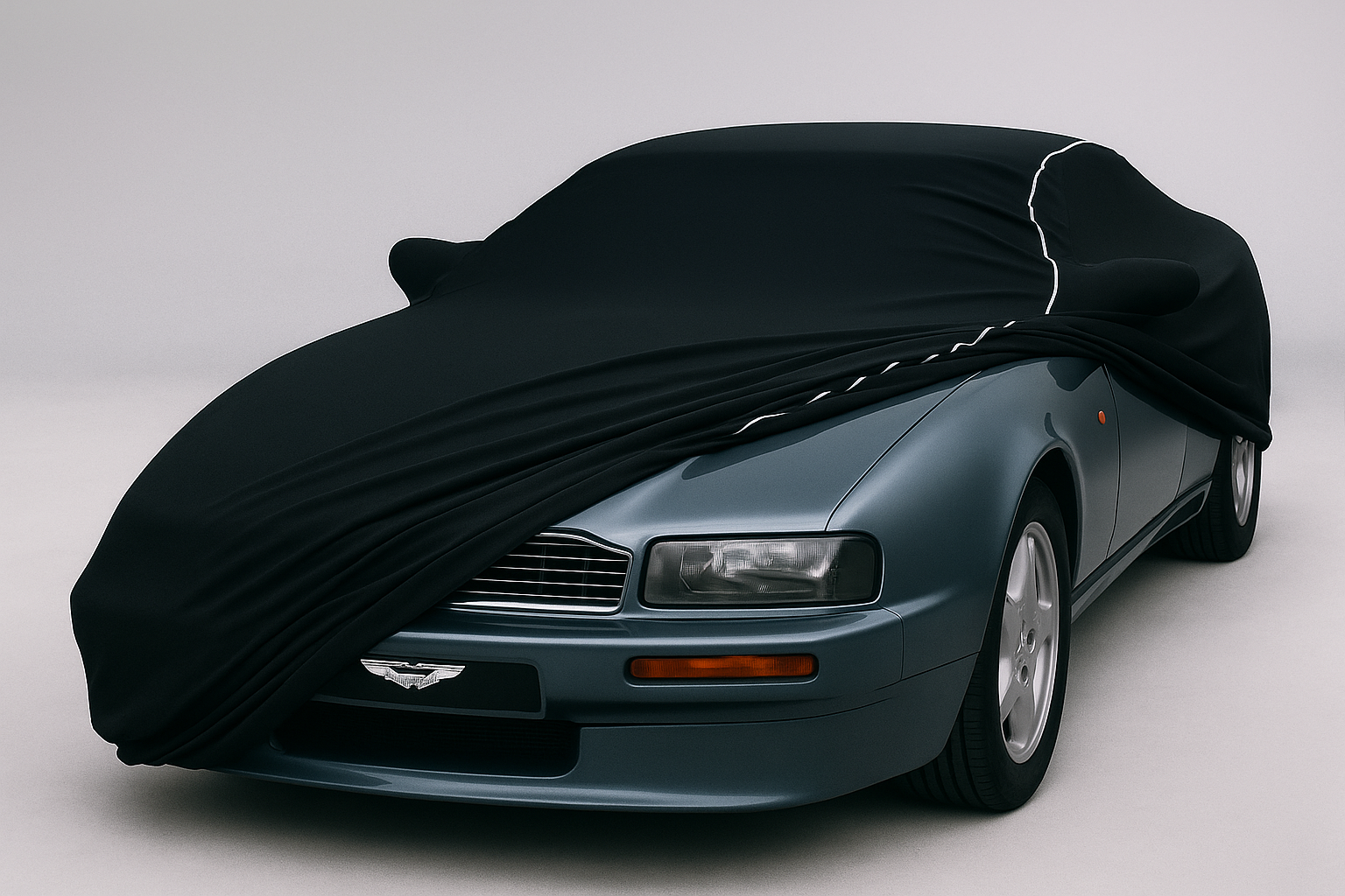 Ganzgarage Indoor Stretch Cover Carcover für Aston Martin Virage Schwarz