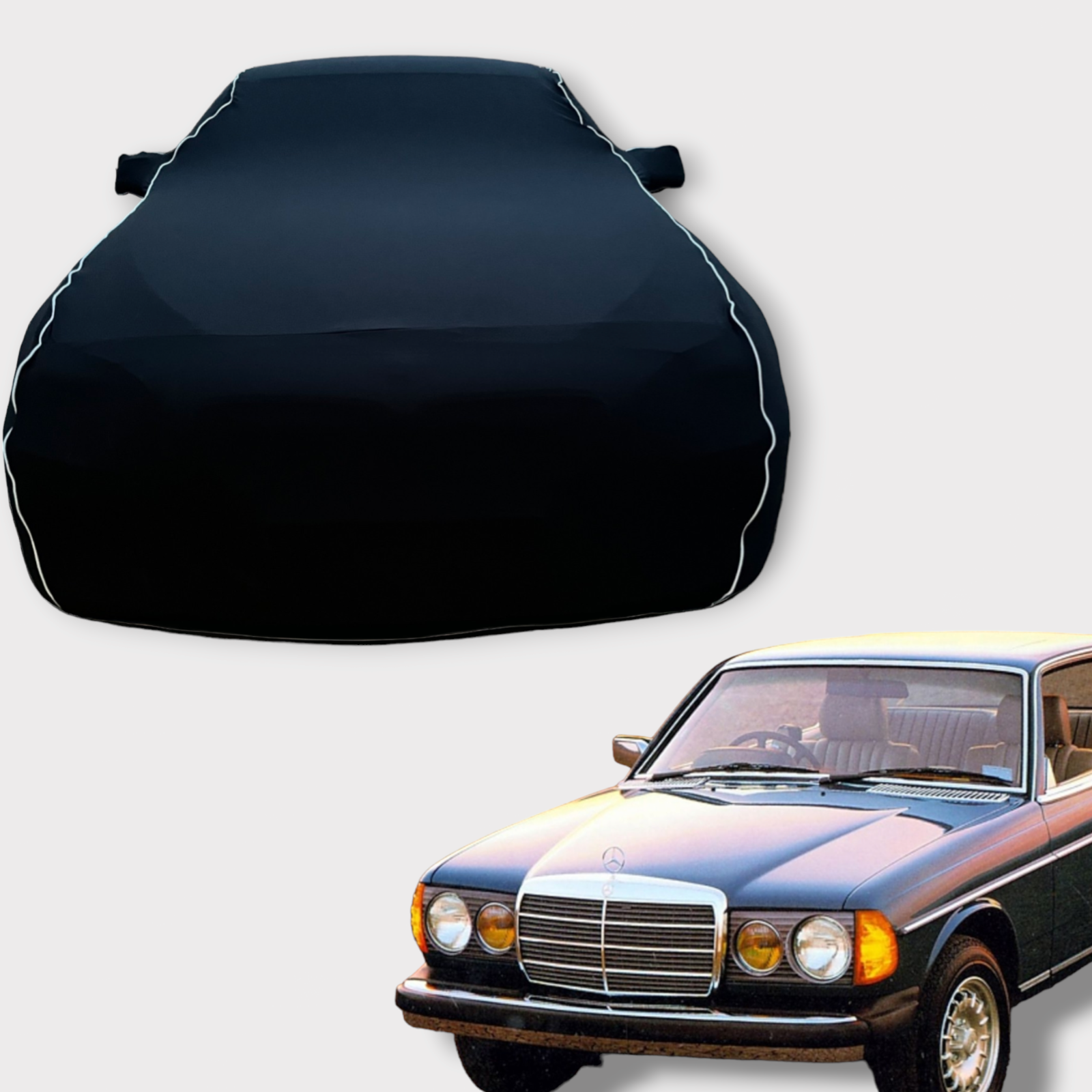 Ganzgarage Indoor Stretch Cover Carcove für Mercedes Benz W123 Limousine Schwarz