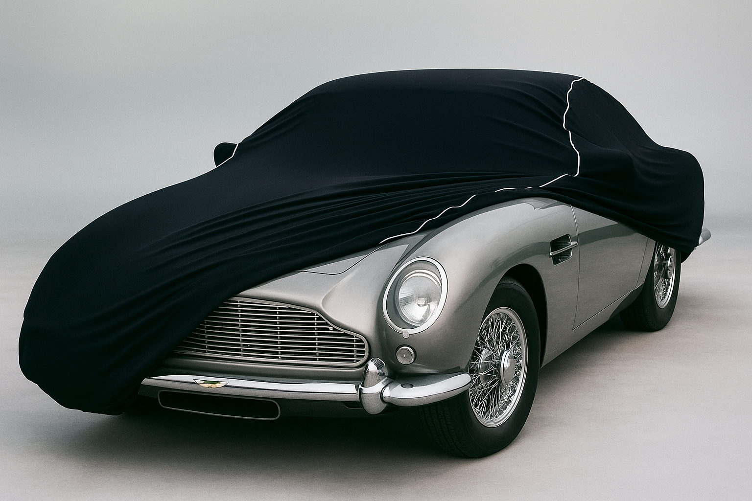 Ganzgarage Indoor Stretch Car Cover Schwarz für Aston Martin DB4 DB5 DB6 DBS V8