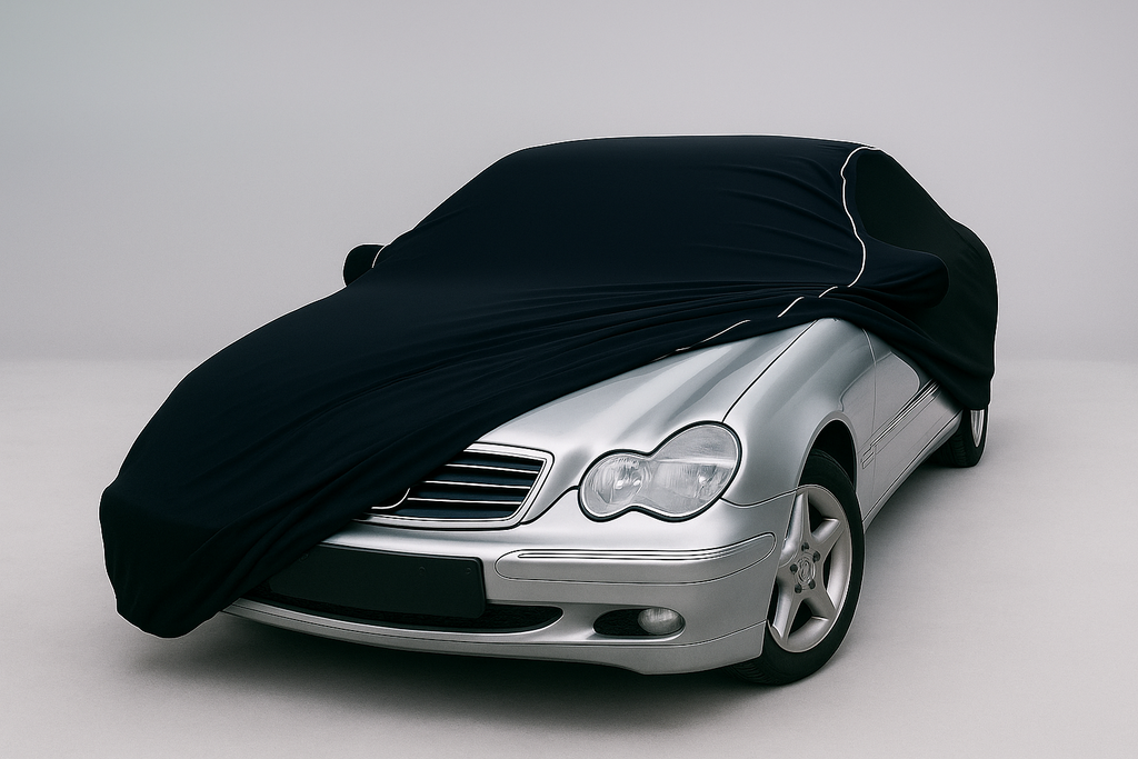 Ganzgarage Indoor Stretch Car Cover Schwarz für Mercedes W203 Limousine