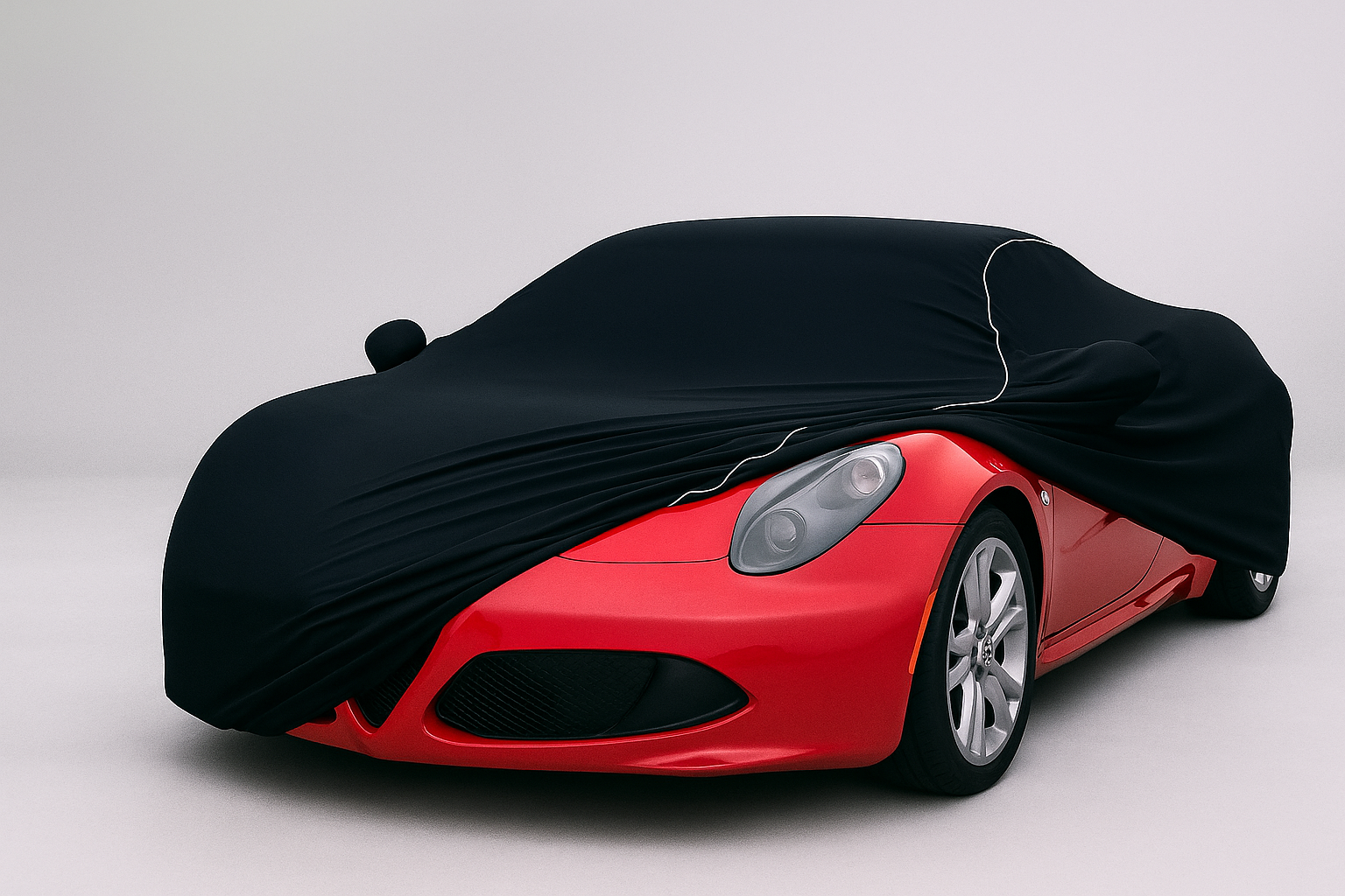 Ganzgarage Indoor Stretch Cover Carcover für Alfa Romeo 4C Coupe Spider Schwarz